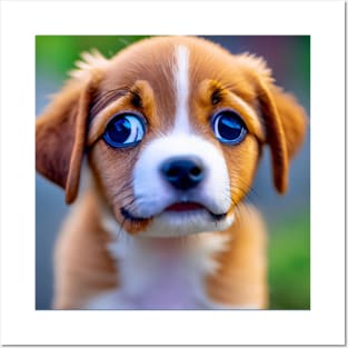 Cute Puppy Dog Big Eyes Posters and Art